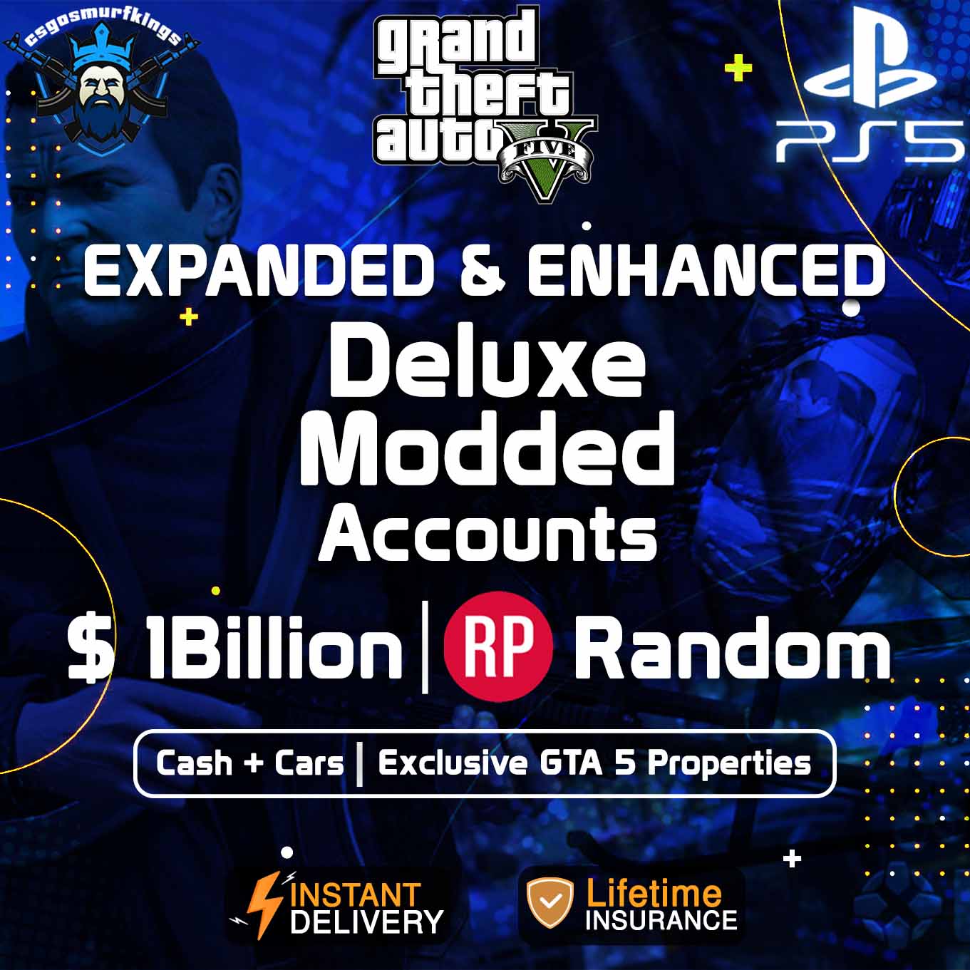 Buy GTA 5 MODDED ACCOUNT  750 Million in Total Assets (PS5) - PSN Account  - GLOBAL - Cheap - !