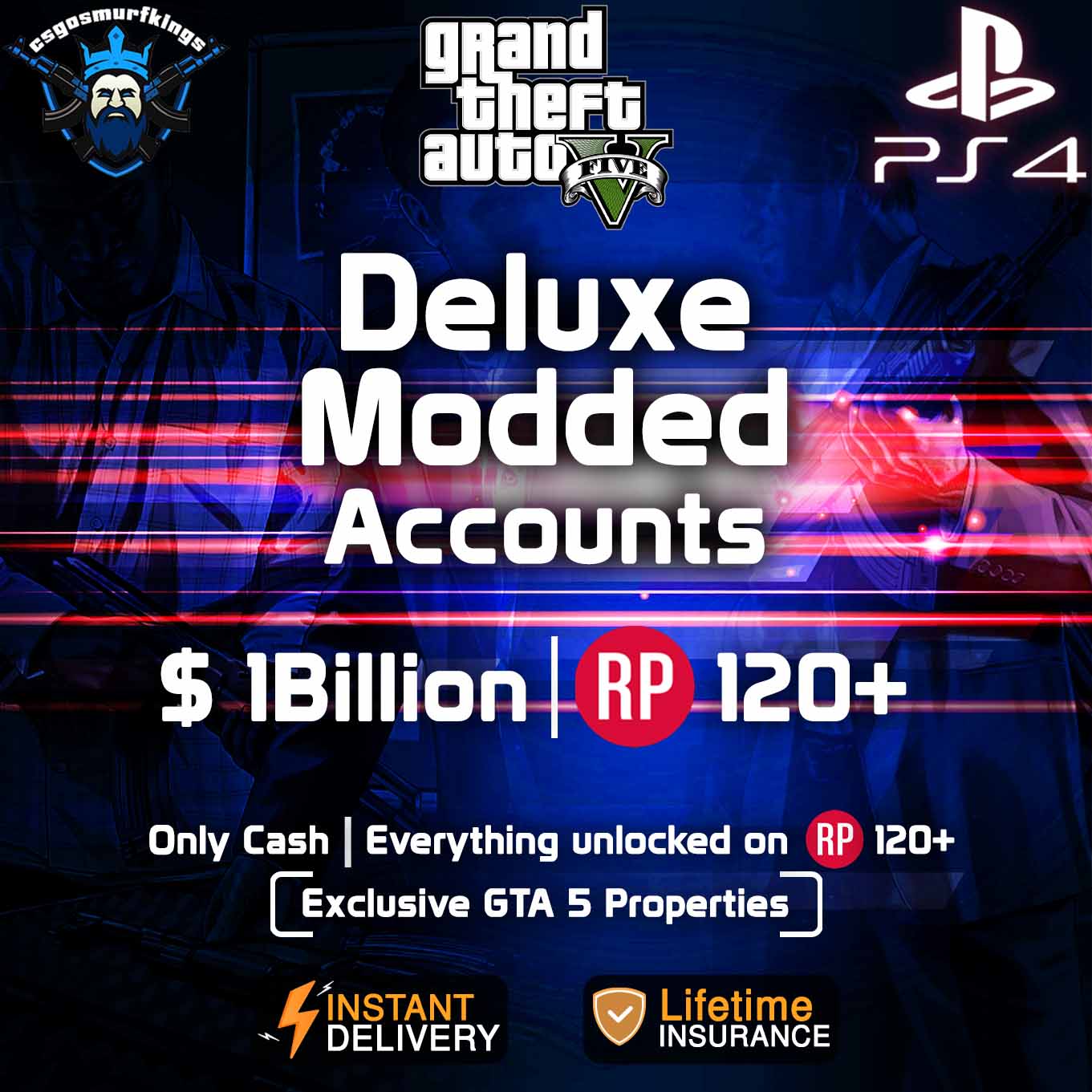 ♨️【XBOX ONE GTA V Modded Account】 with 1 Billion [Cash + Cars], Rp Rank  120 +, Exclusive Gta 5 Online Properties