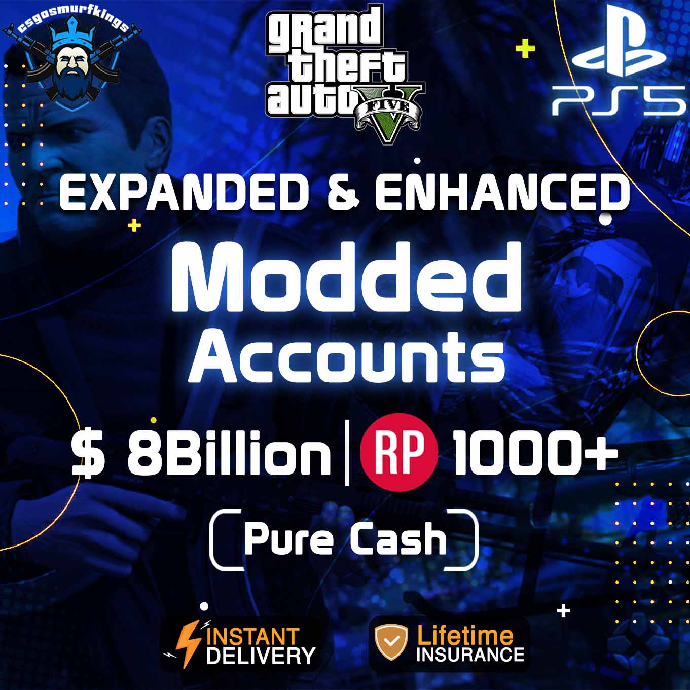 Buy GTA 5 MODDED ACCOUNT  750 Million in Total Assets (PS5) - PSN Account  - GLOBAL - Cheap - !